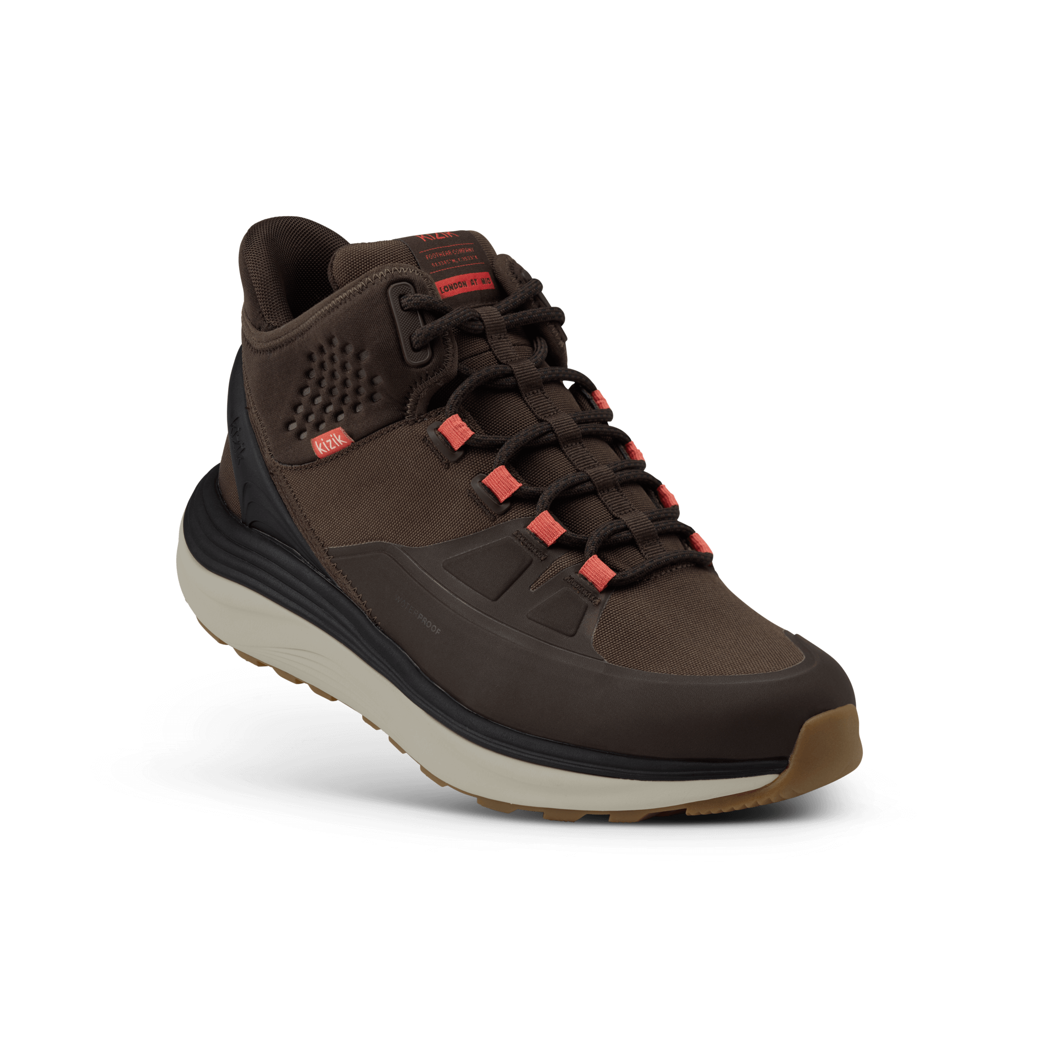 Chaussures d'homme London AT Mid imperméables - Gris taupe/blanc cassé